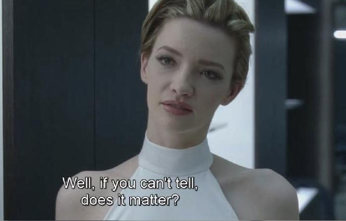 Westworld scene - "If you can't tell the difference, does it matter"